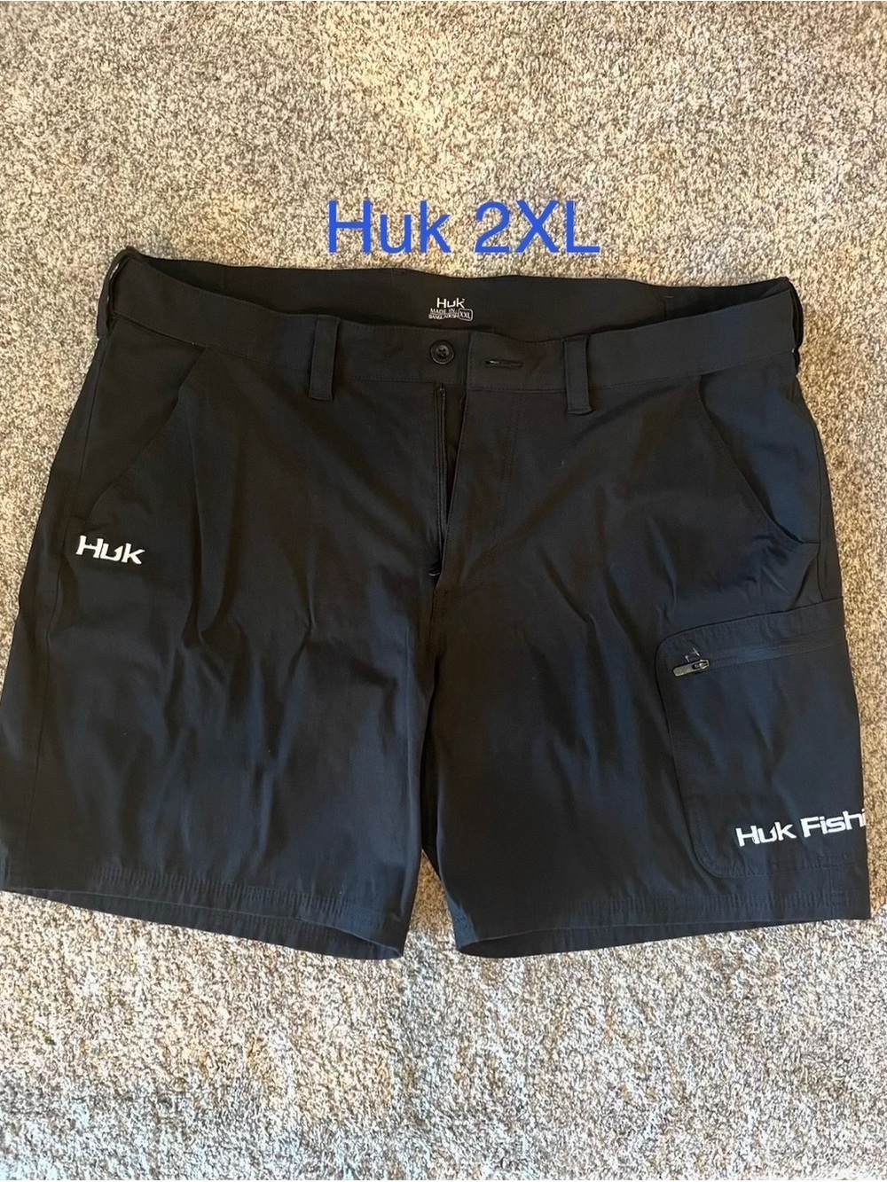 Huk Men's Cargo Fishing Shorts - Black